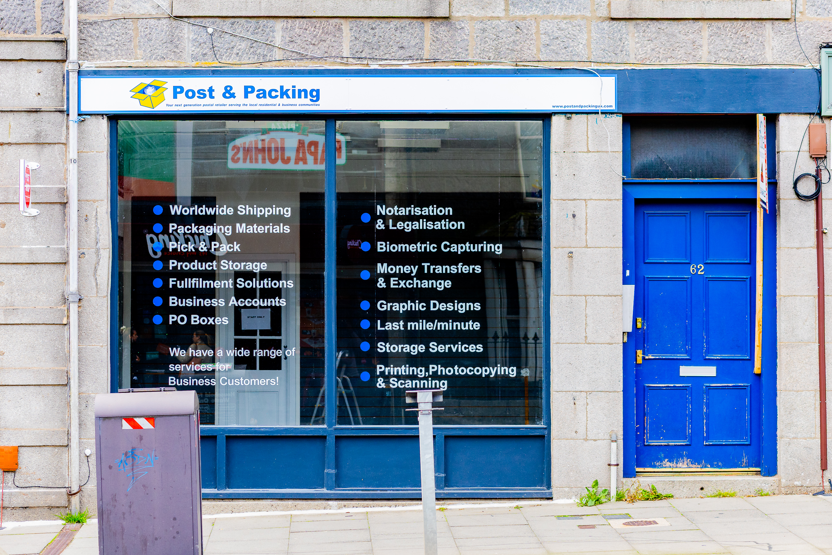 Post & Packing Office Services Window